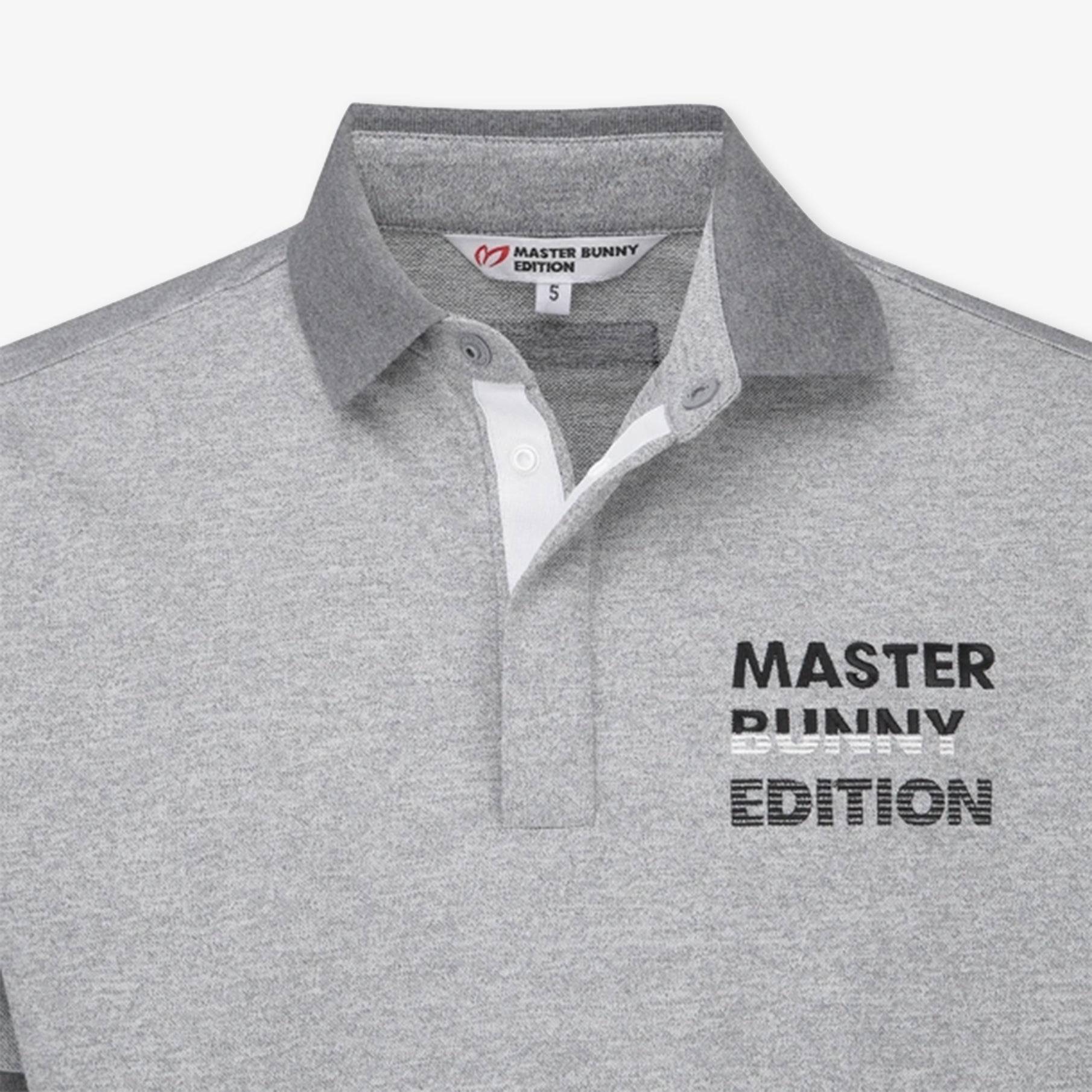 Master Bunny Edition Men's Melange Polo - Grey - Erthe Golf