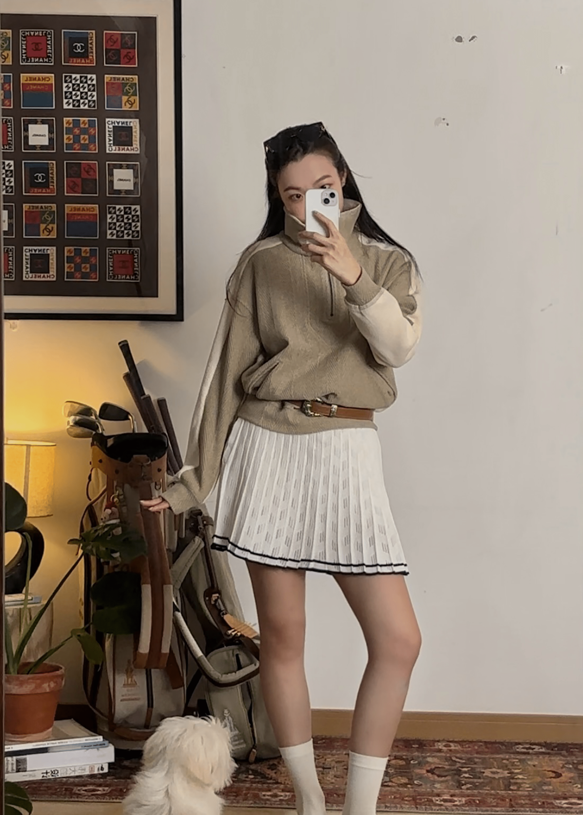 Loveland Women's Sweater - Khaki - Erthe Golf