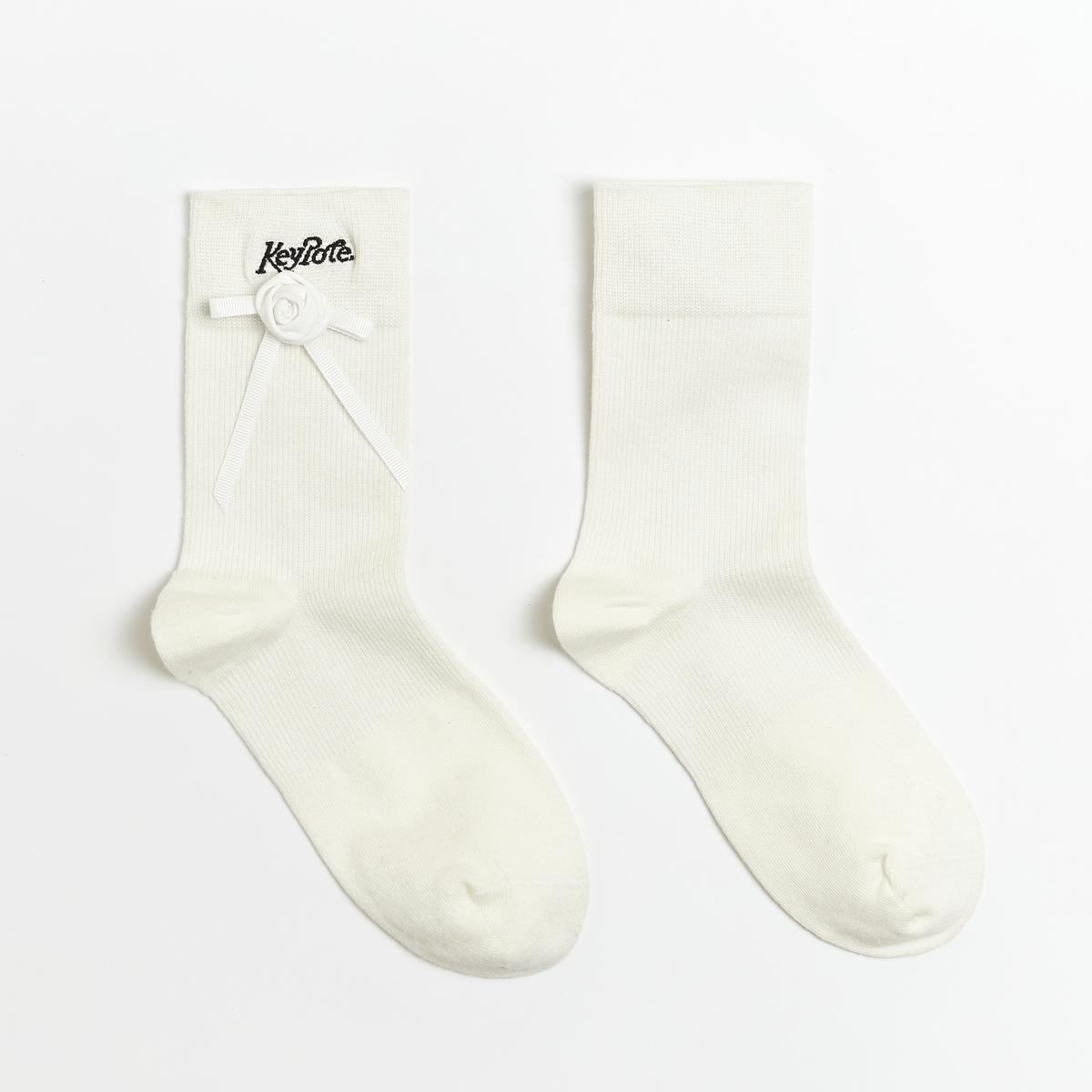 Keypote Women's Ribbon Rose Sport Socks - White - Erthe Golf