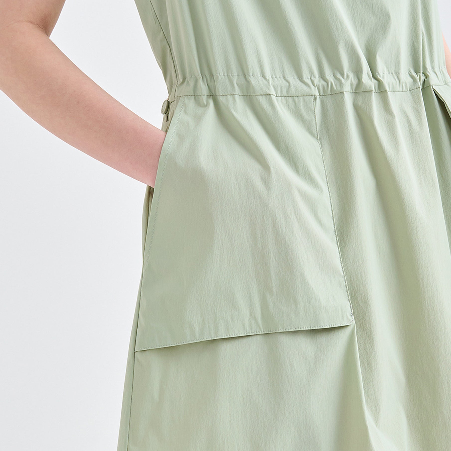 Lanvin Blanc Green Mock Neck Drawstring Dress - Erthe Golf