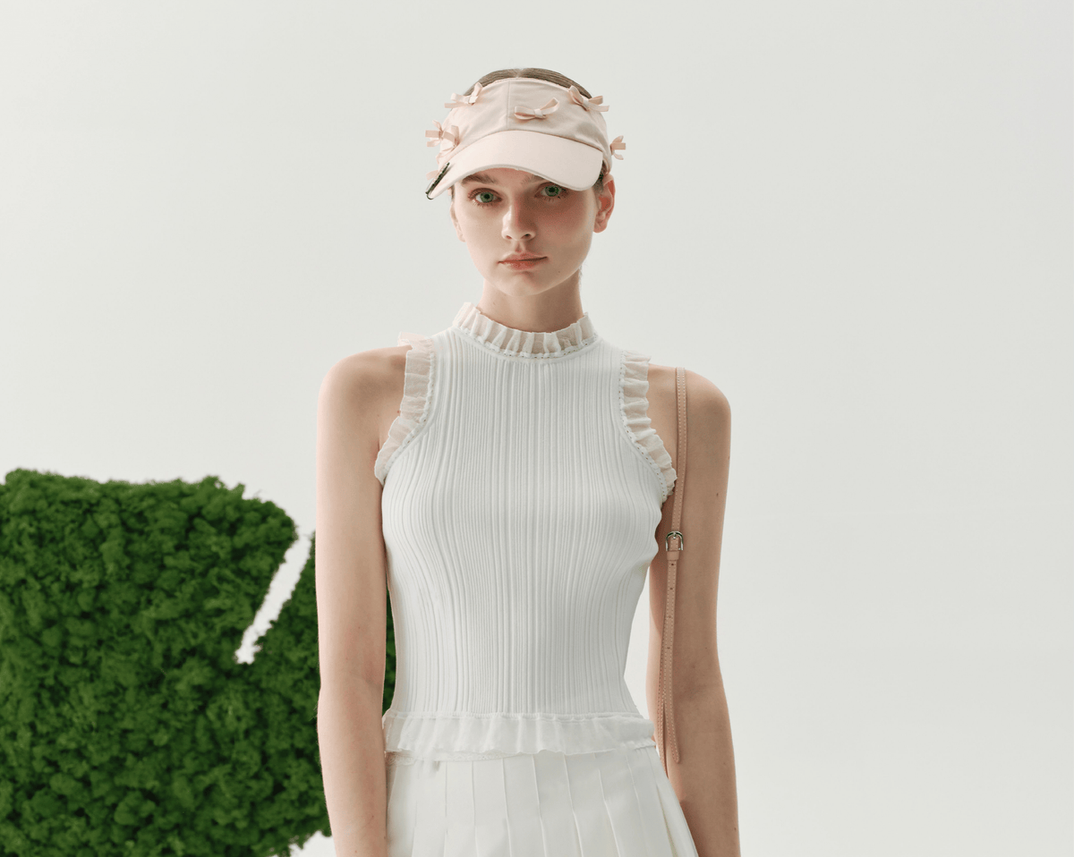 Keypote Women's Sleeveless Knitwear - White - Erthe Golf
