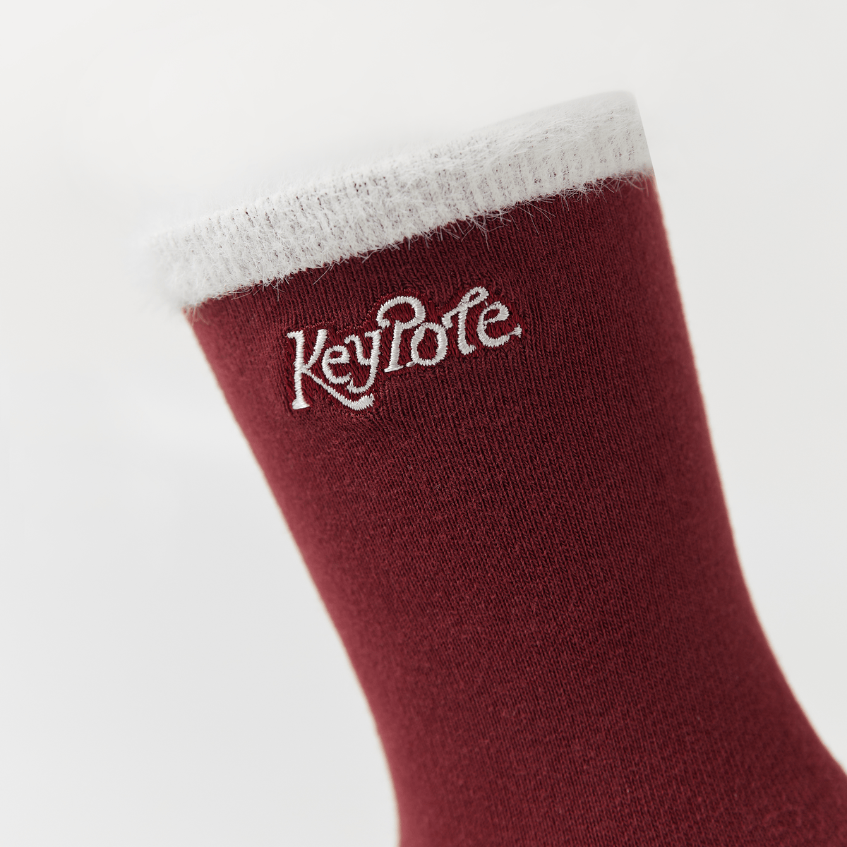 Keypote Women's Fluffy Crew Socks - Burgandy - Erthe Golf