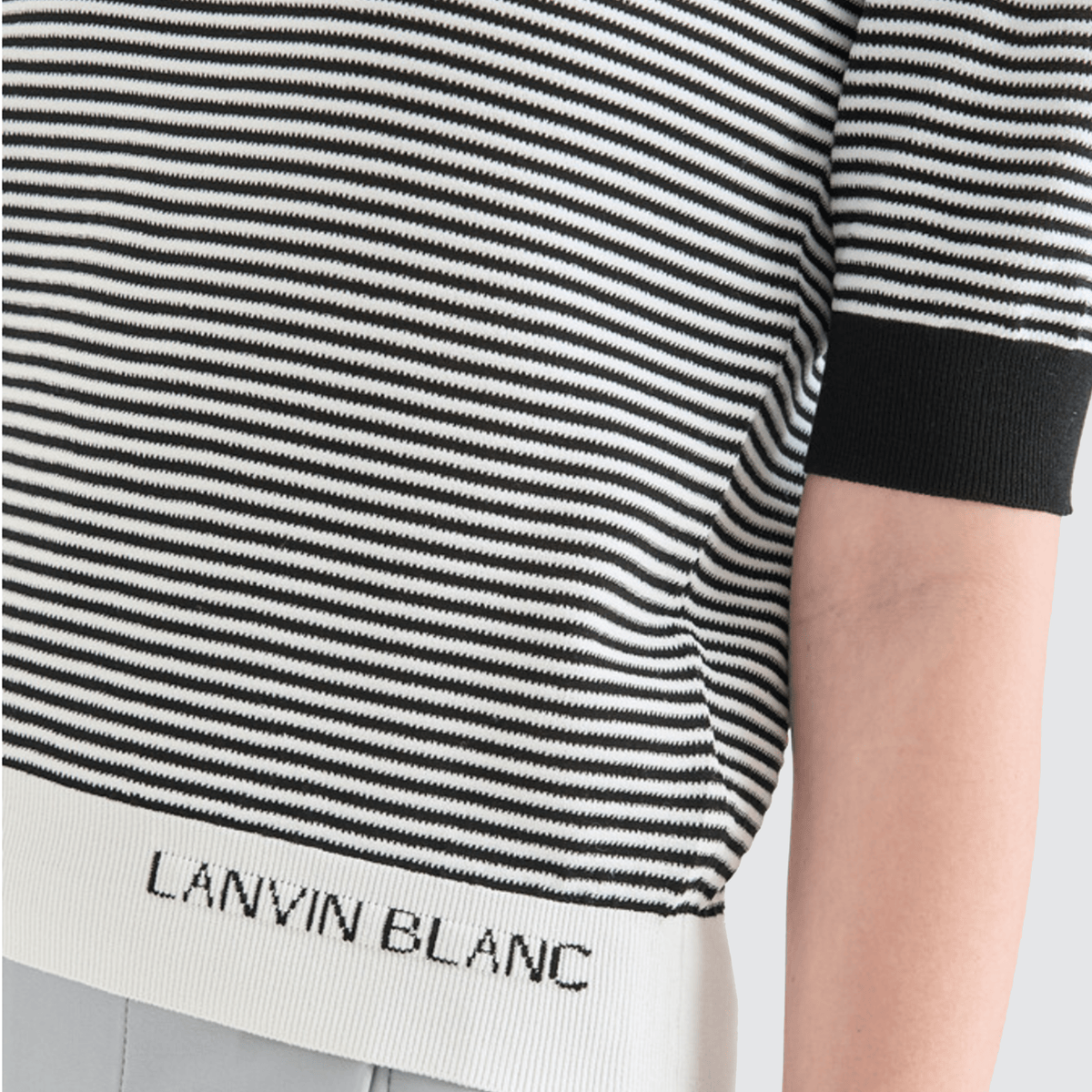 Women's Striped Collar Polo - Black - Erthe Golf