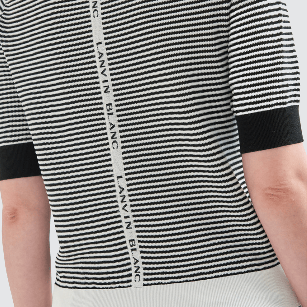 Women's Striped Collar Polo - Black - Erthe Golf