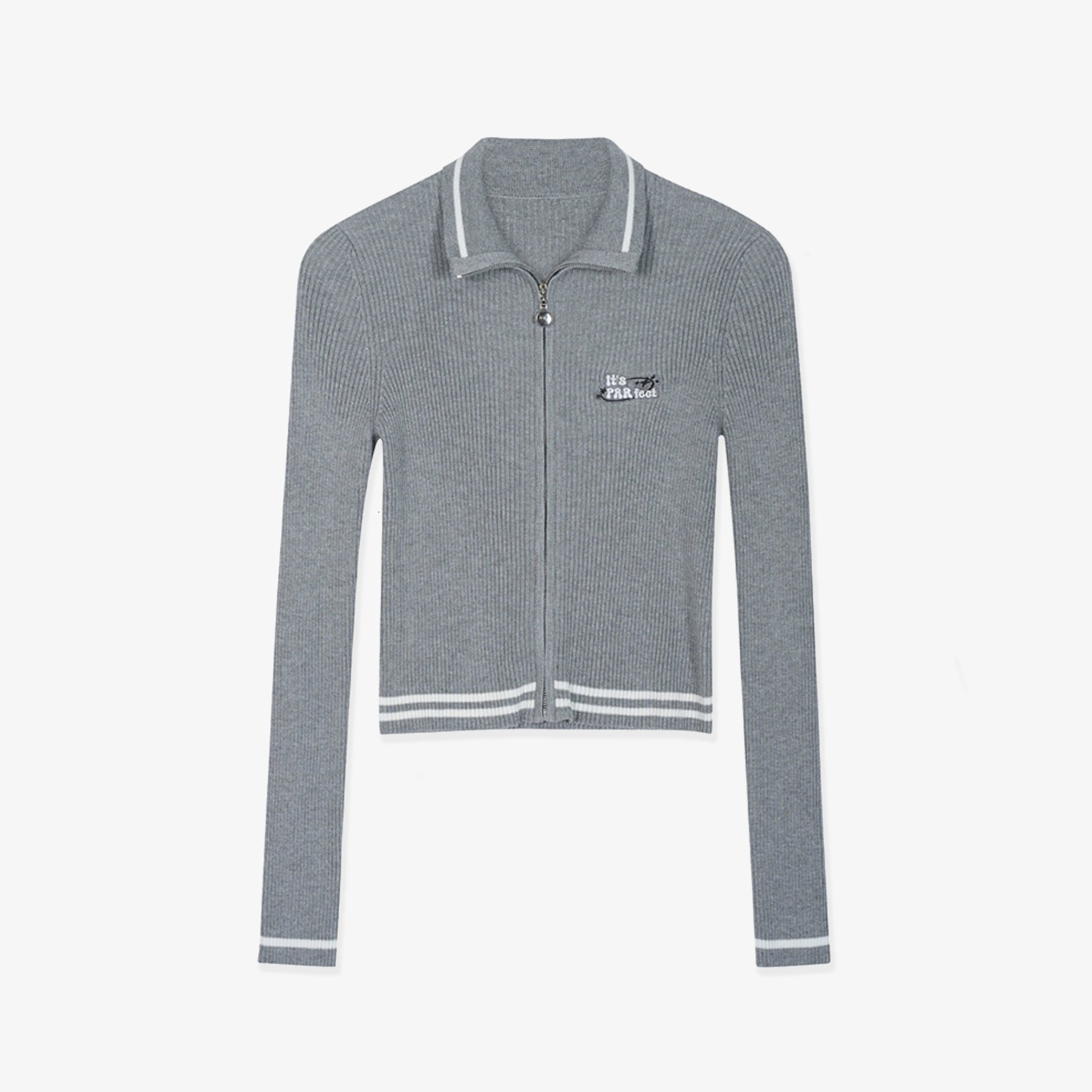 Women's Zip Knit Cardigan - Gray - Erthe Golf