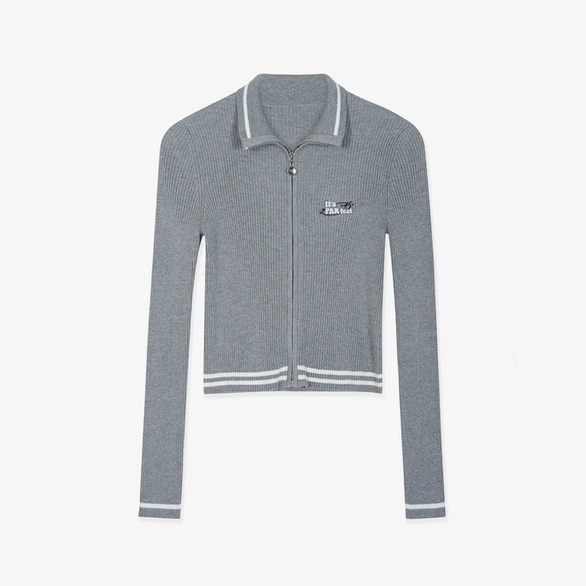 Women's Zip Knit Cardigan - Gray - Erthe Golf