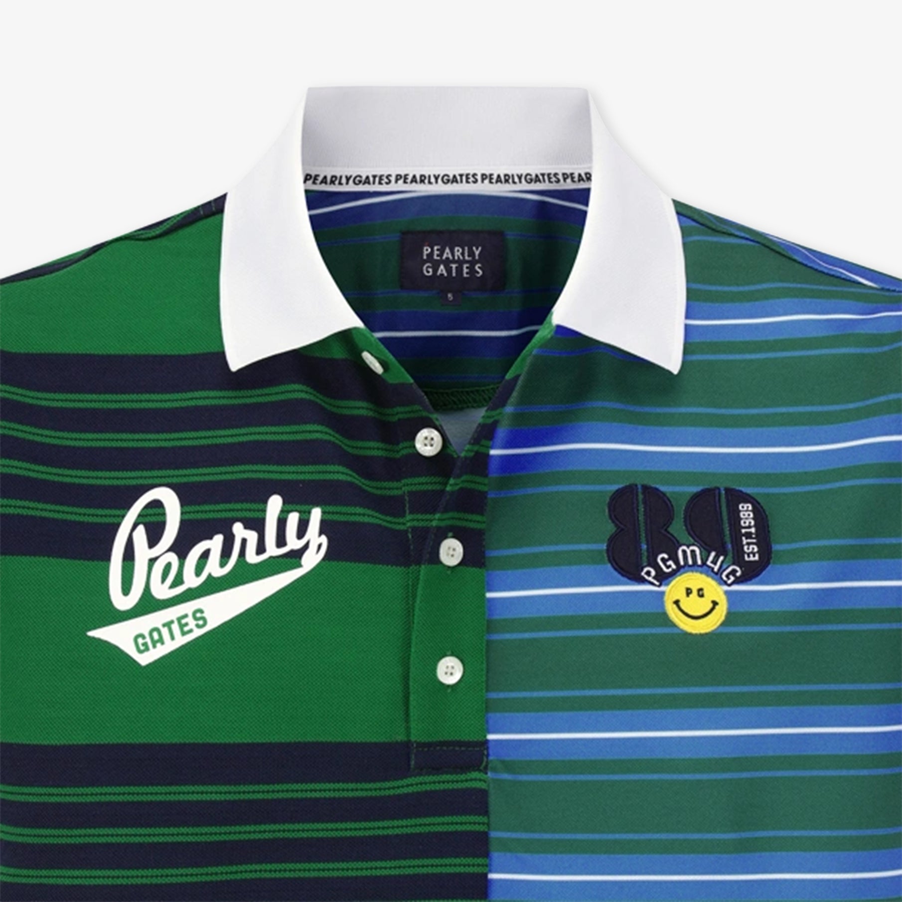 Pearly Gates Men's Multi Strip Polo - Green - Erthe Golf