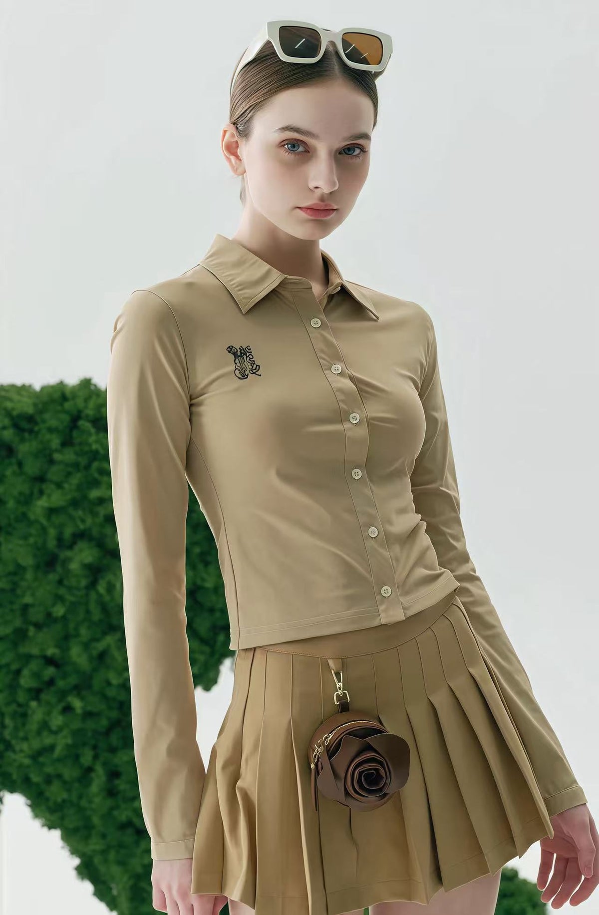 Keypote Women's Cropped Shirt - Beige - Erthe Golf