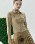 Keypote Women's Cropped Shirt - Beige - Erthe Golf