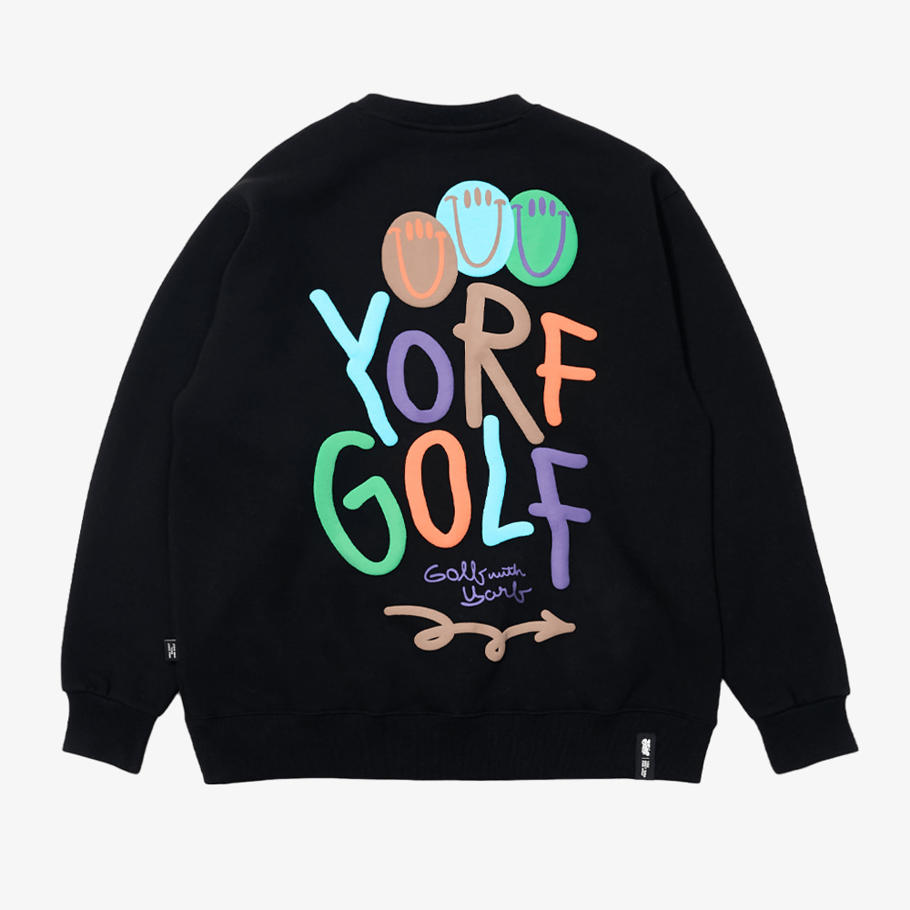 Yorf Golf Aw Tag Crewneck Black - Erthe Golf