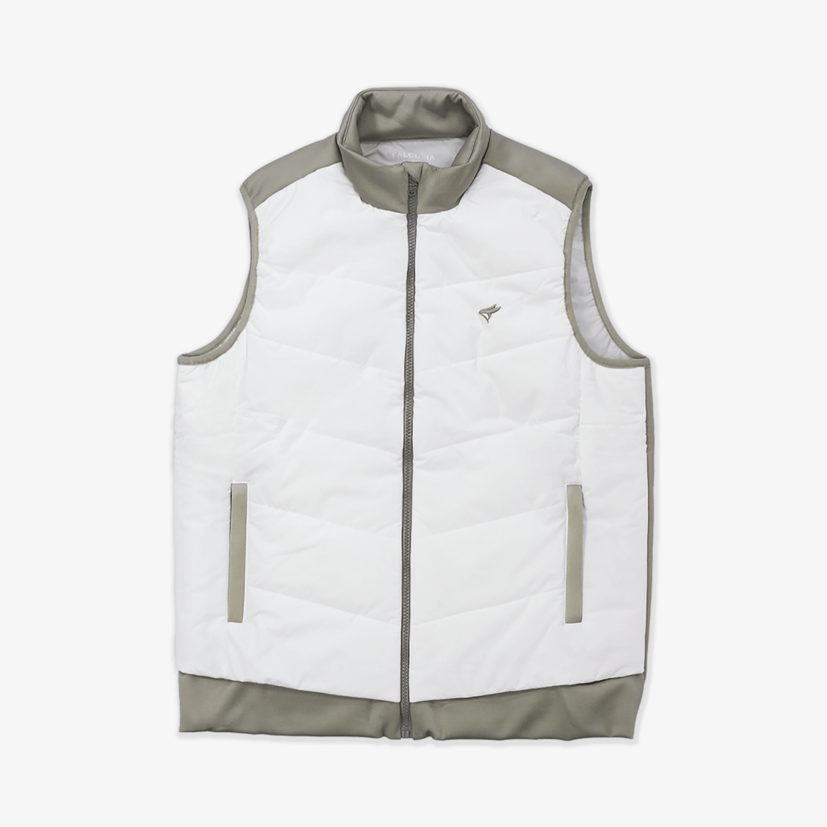 Falcosia Men's Cotton Patchwork Vest - Khaki Gray - Erthe Golf