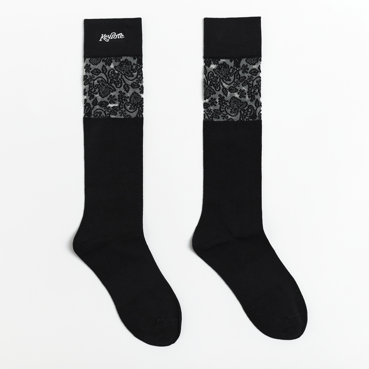 Keypote Women's Lace Calf Socks - Black - Erthe Golf