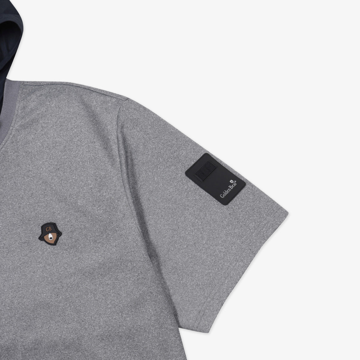 Golden Bear Woven Hoodie T-shirt Grey - Erthe Golf