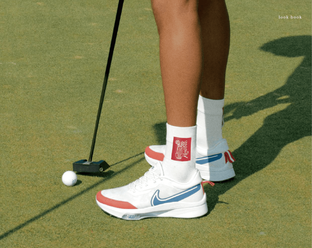 Keypote Men's Side Logo Crew Socks - White - Erthe Golf
