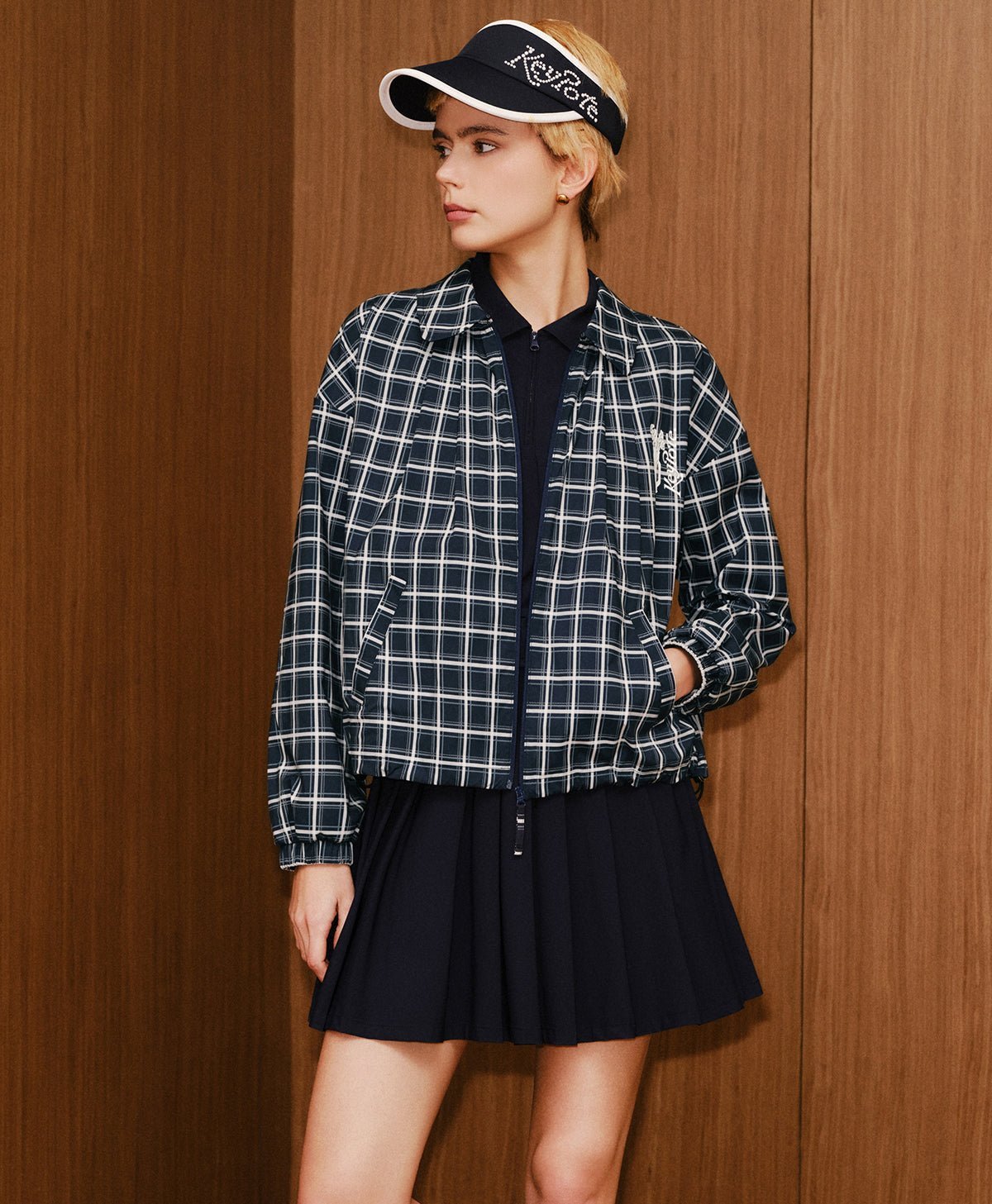 Keypote Navy Blue Drawstring Midi Skort - Erthe Golf