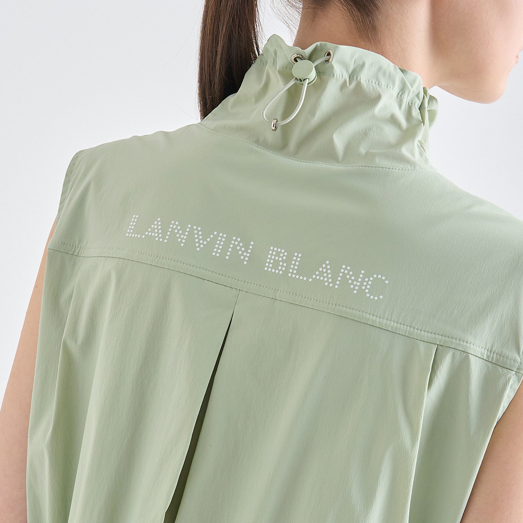 Lanvin Blanc Green Mock Neck Drawstring Dress - Erthe Golf