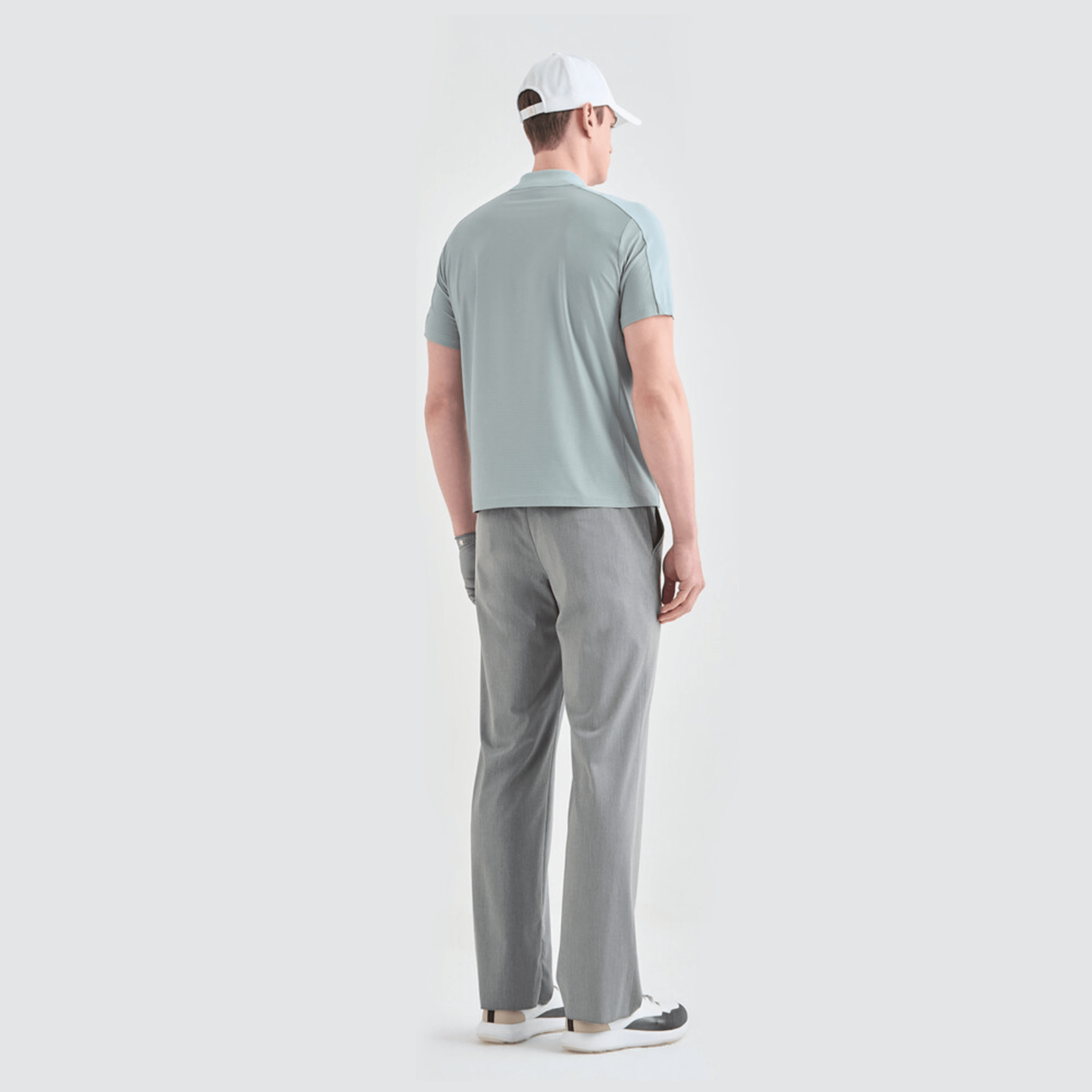 Men's Mesh Knit Polo - Mint Gray - Erthe Golf