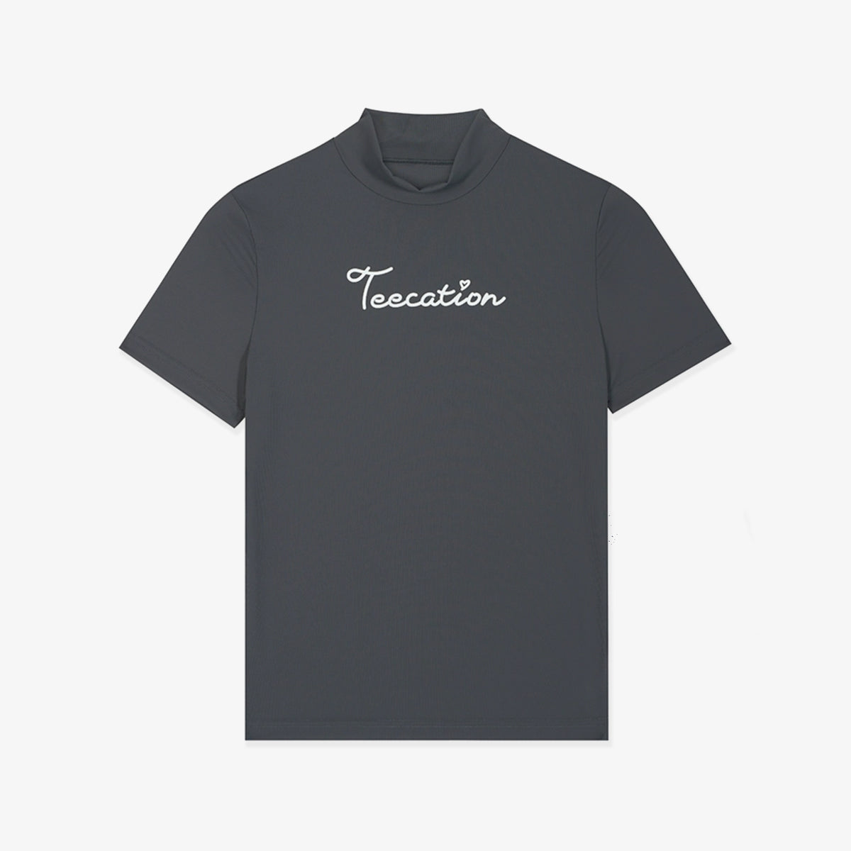 Women's Logo Mock Neck T-Shirt - Gray - Erthe Golf