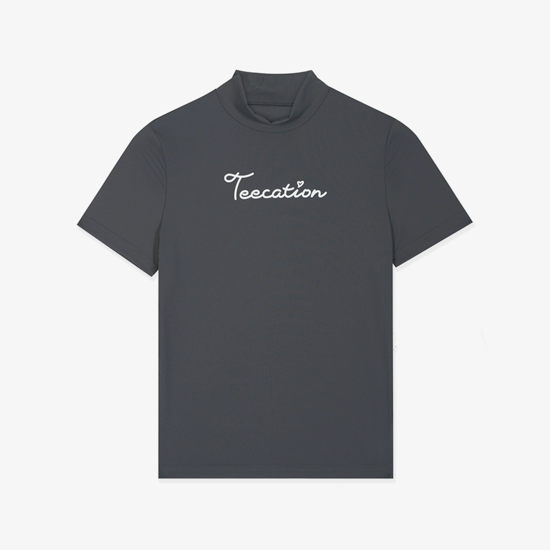 Women's Logo Mock Neck T-Shirt - Gray - Erthe Golf