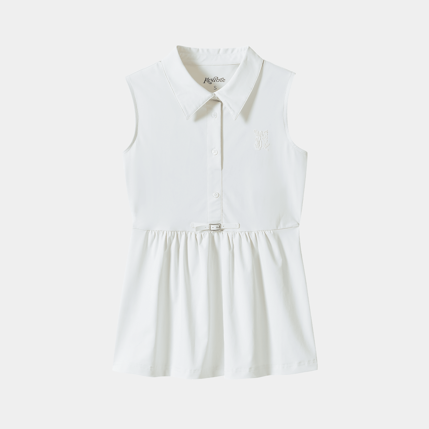 Women's A - Line Sleeveless Polo - White - Erthe Golf