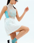 Cellty Golf White Swing Pleats Golf Skirt