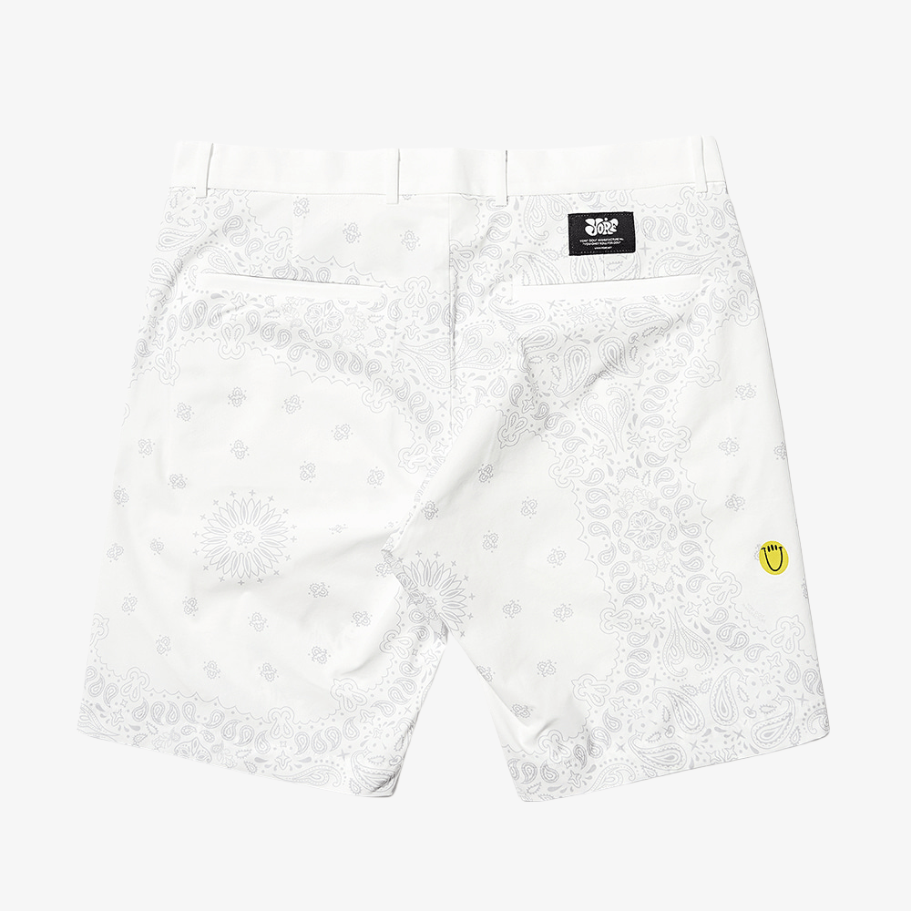Yorf Golf Paisley Shorts White - Erthe Golf