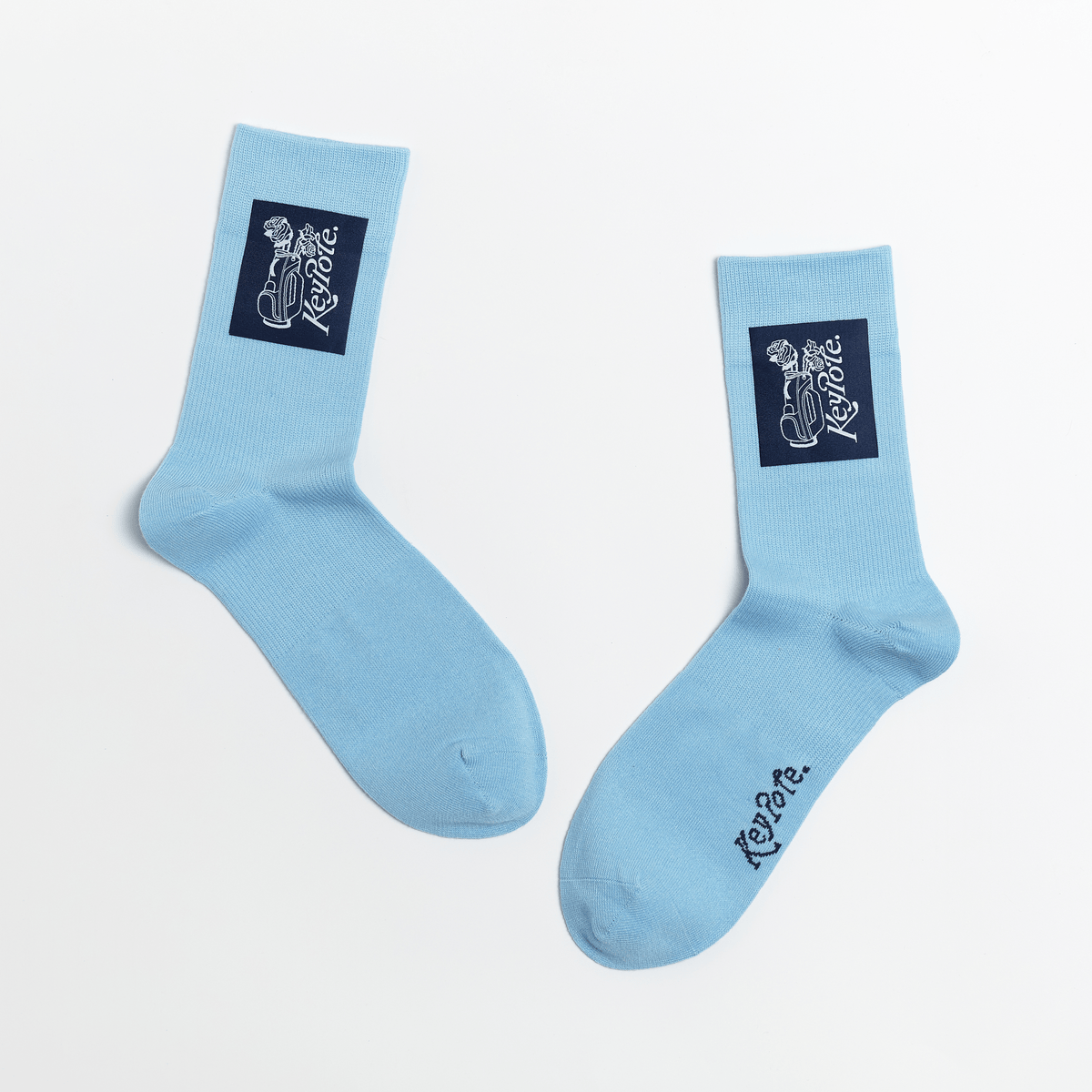 Keypote Men's Side Logo Crew Socks - Blue - Erthe Golf