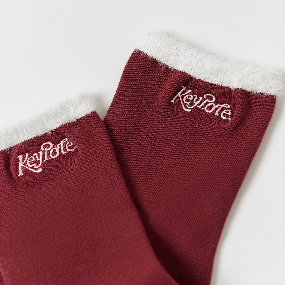Keypote Women's Fluffy Crew Socks - Burgandy - Erthe Golf