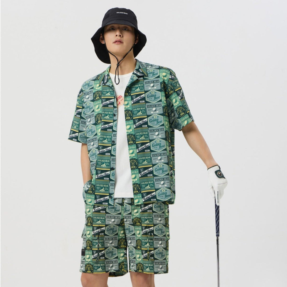 Golden Bear Unisex All - Over Printed Shorts Green - Erthe Golf