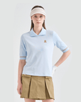 Women's Logo Stretch Polo - Light Blue - Erthe Golf
