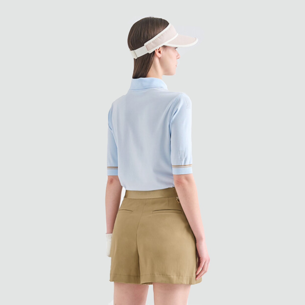 Women's Logo Stretch Polo - Light Blue - Erthe Golf