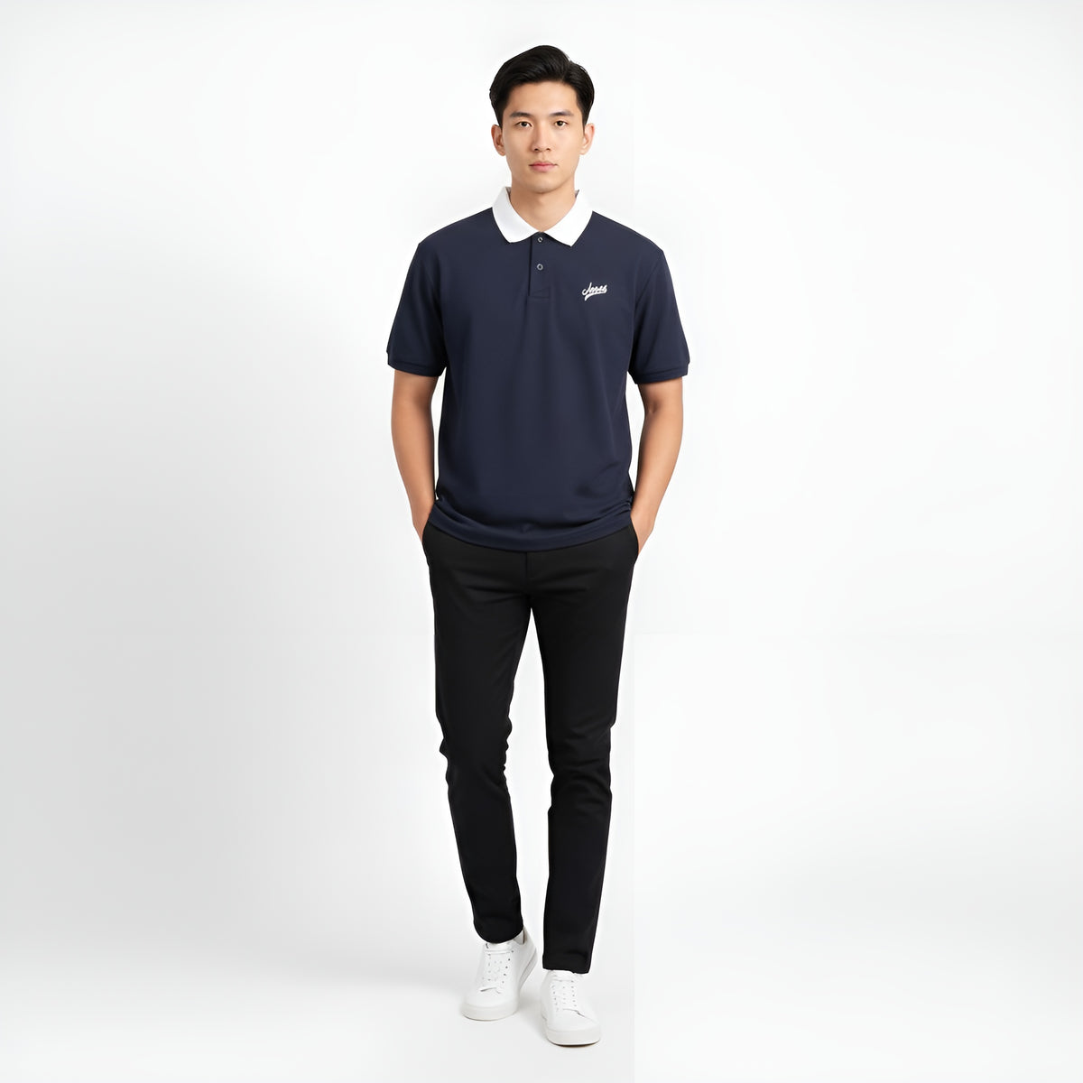 [WAAC x JONES] Men's Polo - Dark Navy - Erthe Golf