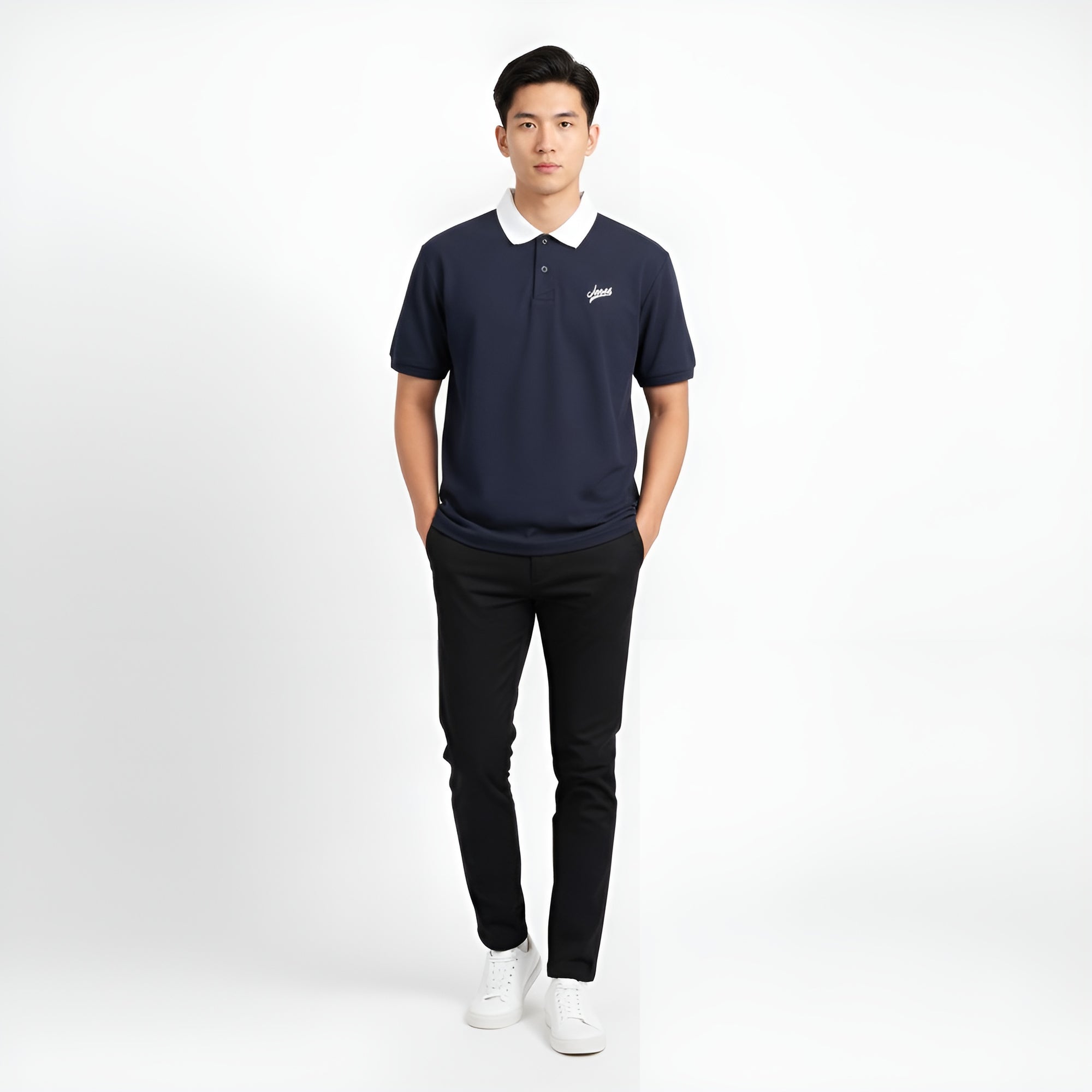 [WAAC x JONES] Men's Polo - Dark Navy - Erthe Golf