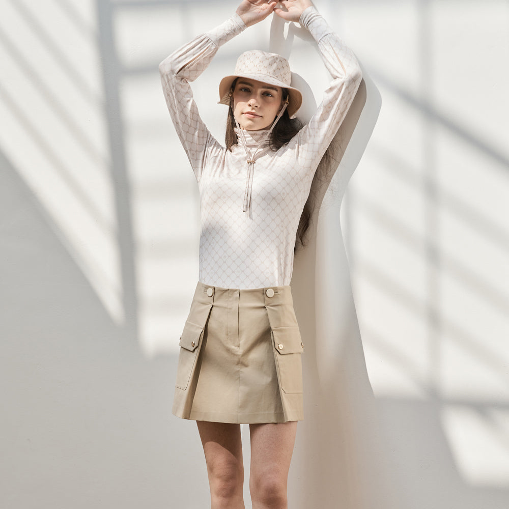 Women's Flap Pocket Skirt - Beige