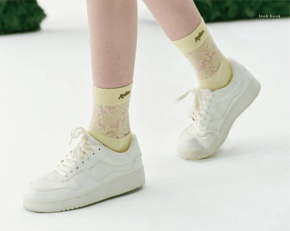 Keypote Women's Lace Sport Socks - Yellow - Erthe Golf