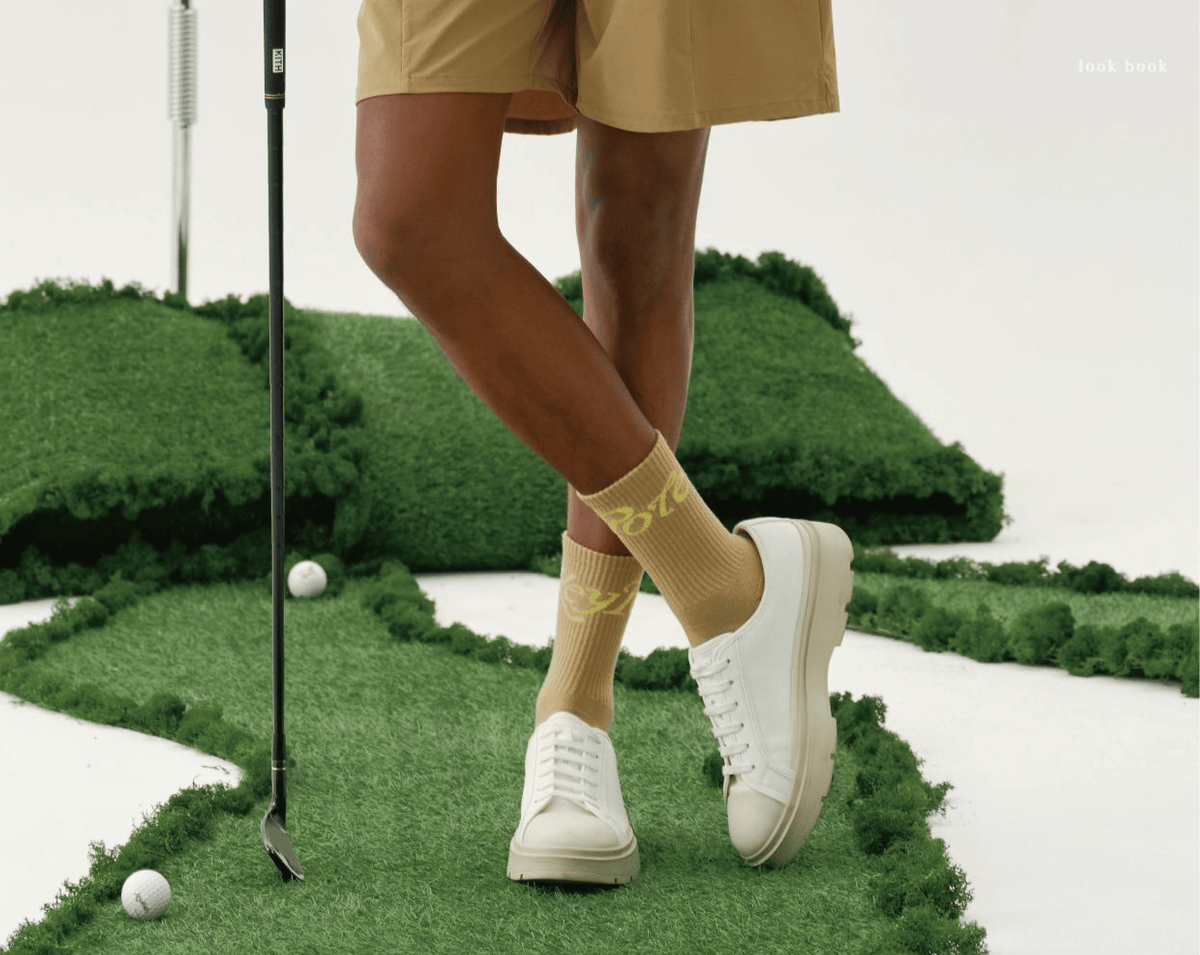 Keypote Men's Logo Crew Socks - Brown - Erthe Golf