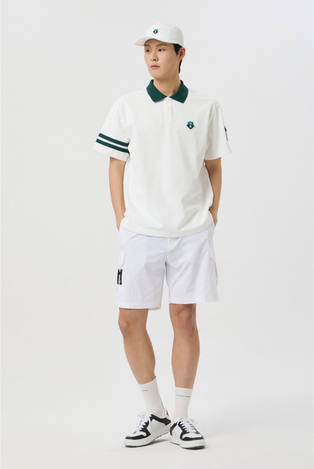 Golden Bear Cargo Pocket Shorts White - Erthe Golf