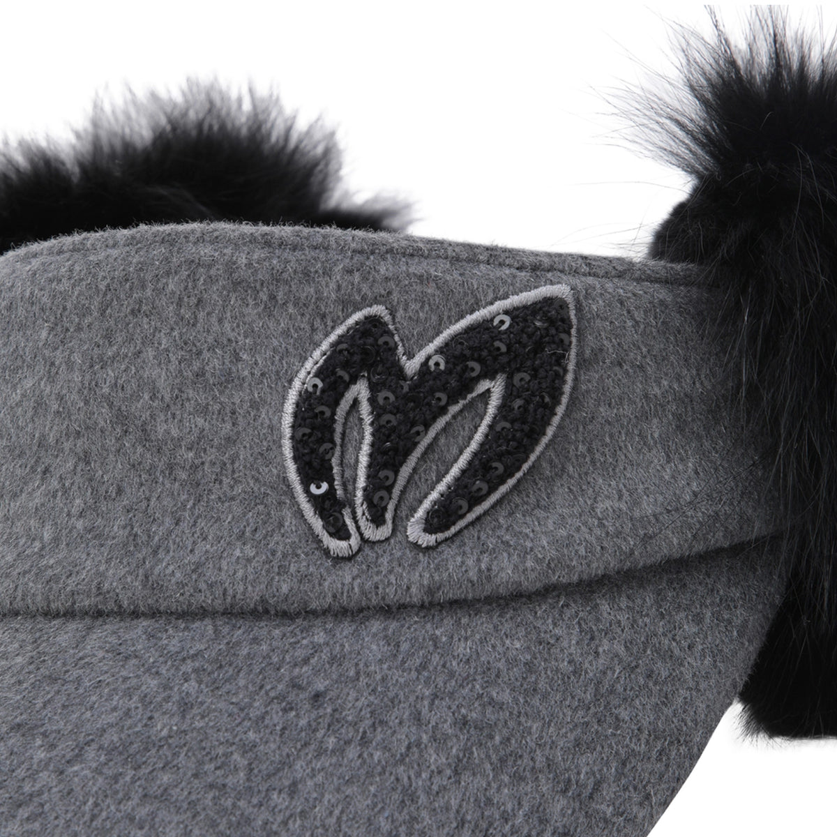 Master Bunny Edition Women's Fur Visor - Grey - Erthe Golf