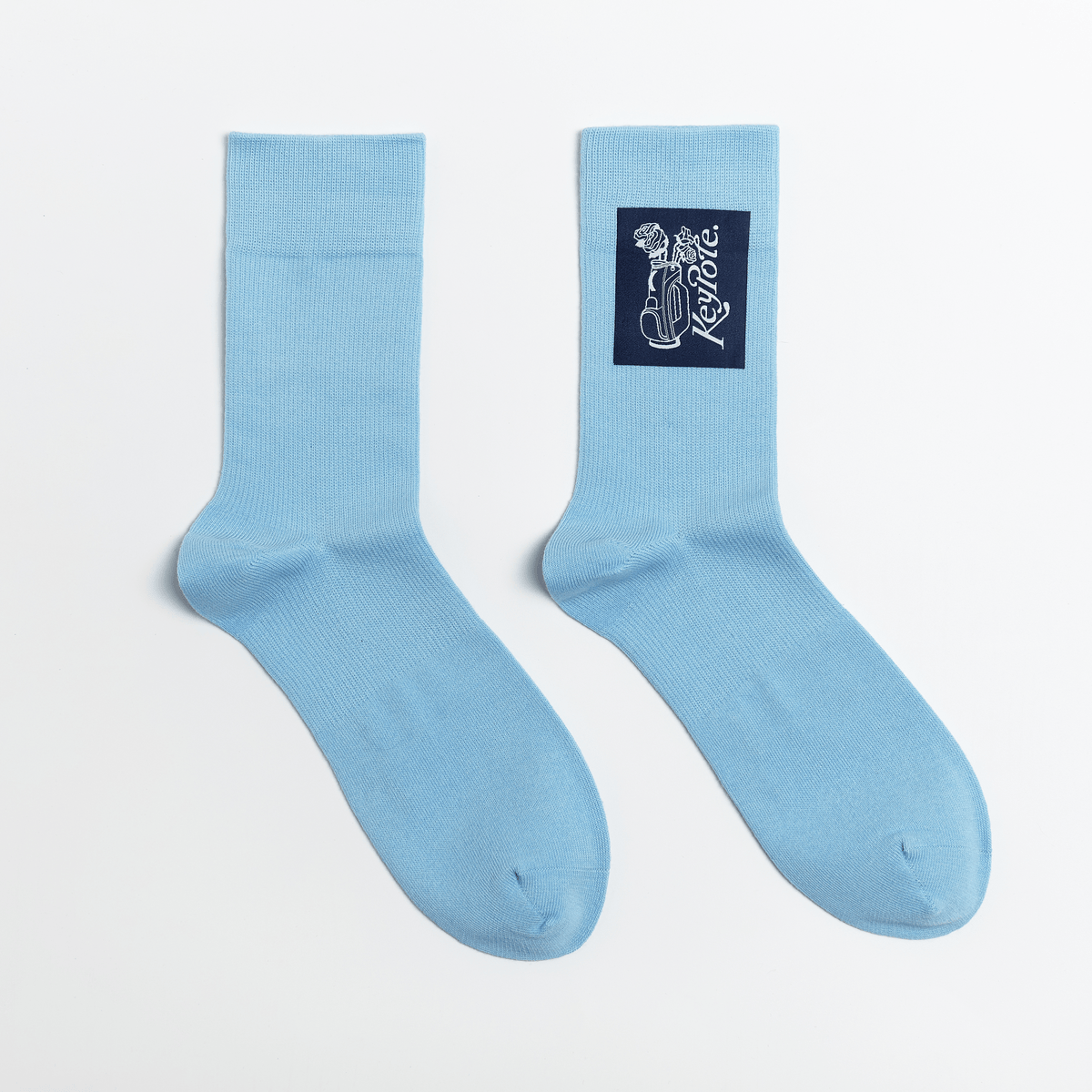 Keypote Men's Side Logo Crew Socks - Blue - Erthe Golf