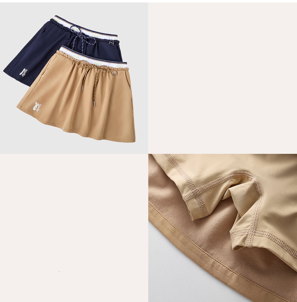 Keypote Navy Blue Drawstring Midi Skort - Erthe Golf