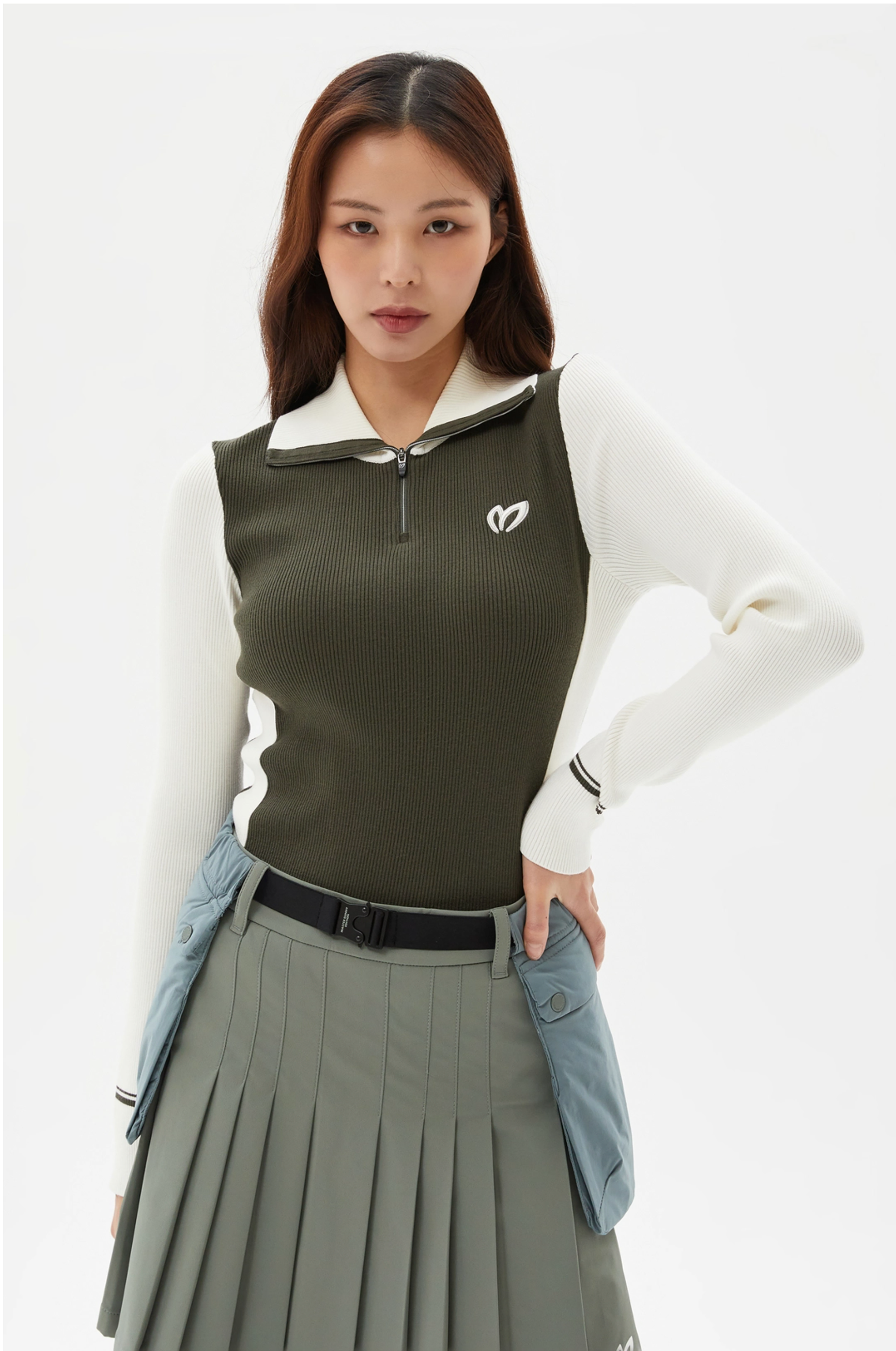 Master Bunny Edition Women Zip Top- Green