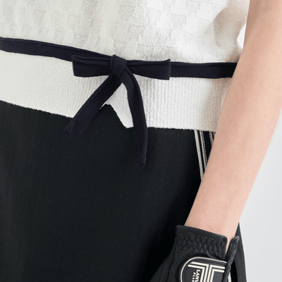 Women's Ribbon Knit Vest - Off White - Erthe Golf