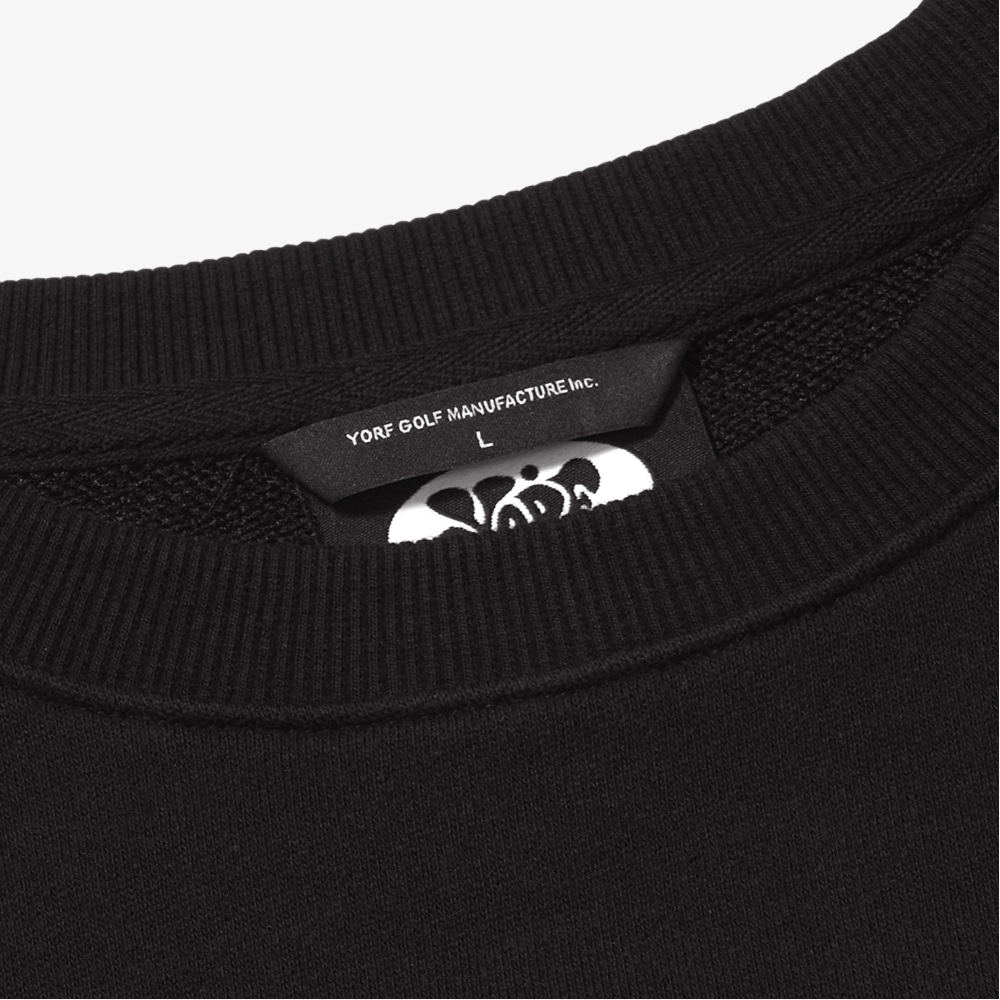 Yorf Golf Crewneck Roll &amp; Pop Black - Erthe Golf