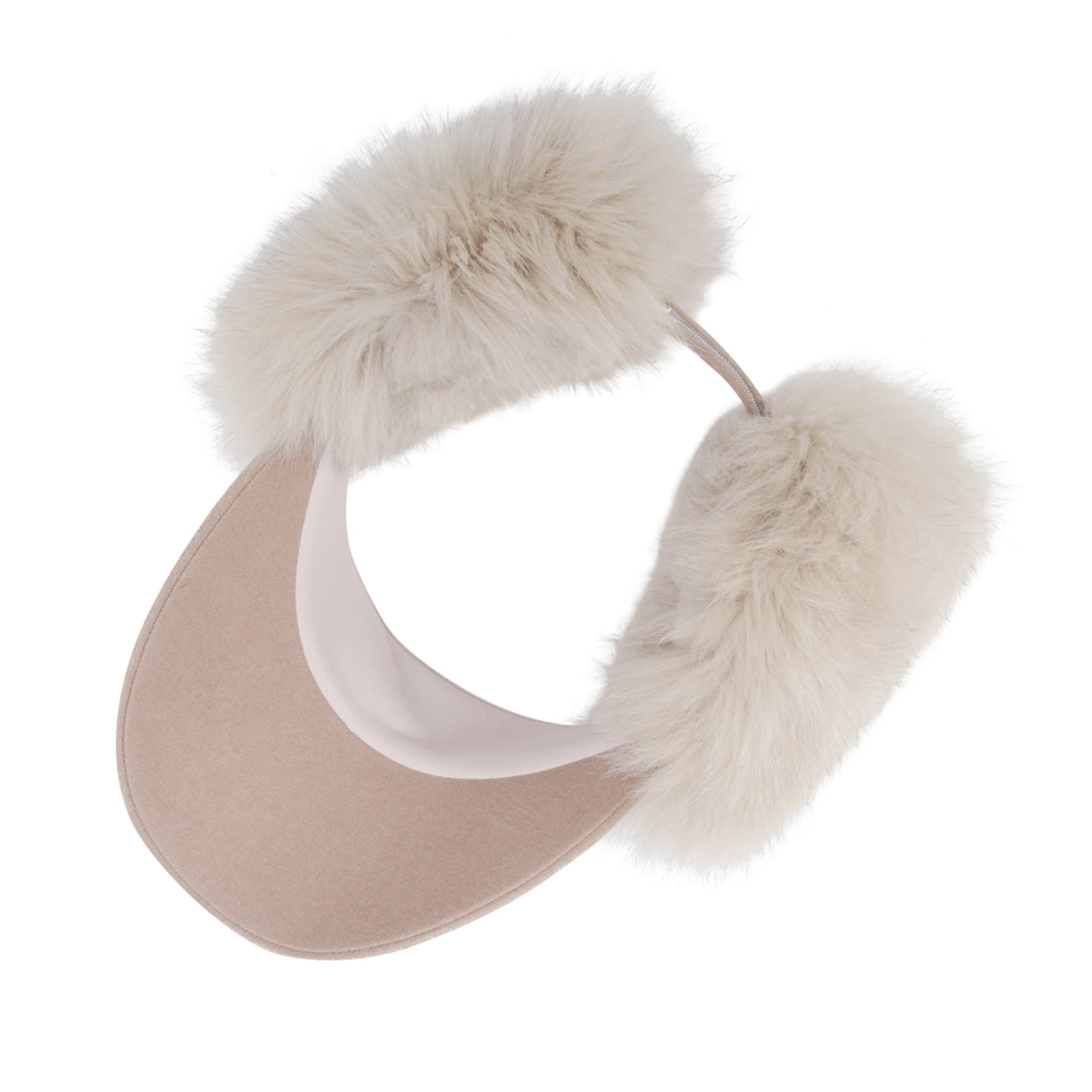 Master Bunny Edition Women&#39;s Fur Visor - Beige - Erthe Golf