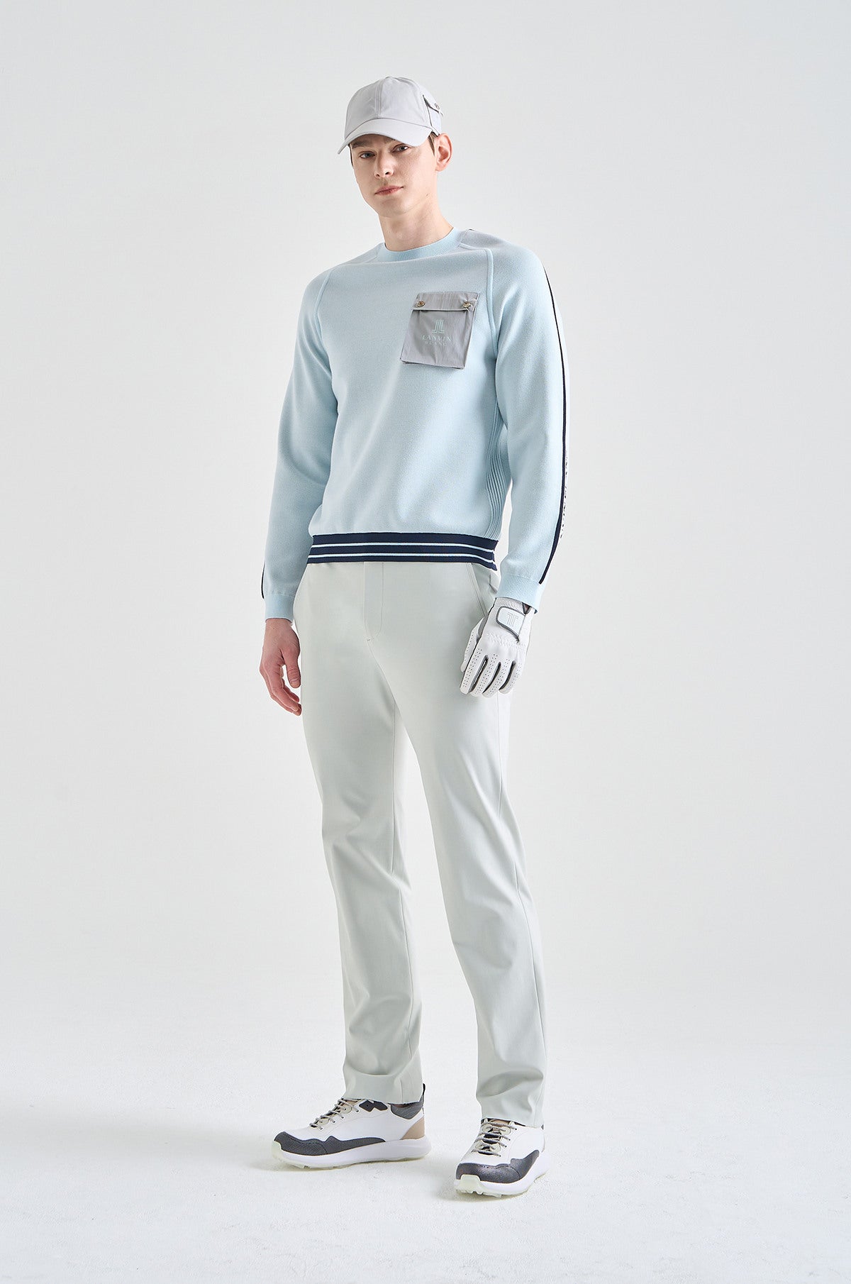 Lanvin Blanc Men&#39;s Pocket Knit Top - Light Blue