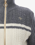Women's Cable Knit Zipup - Melange Gray - Erthe Golf