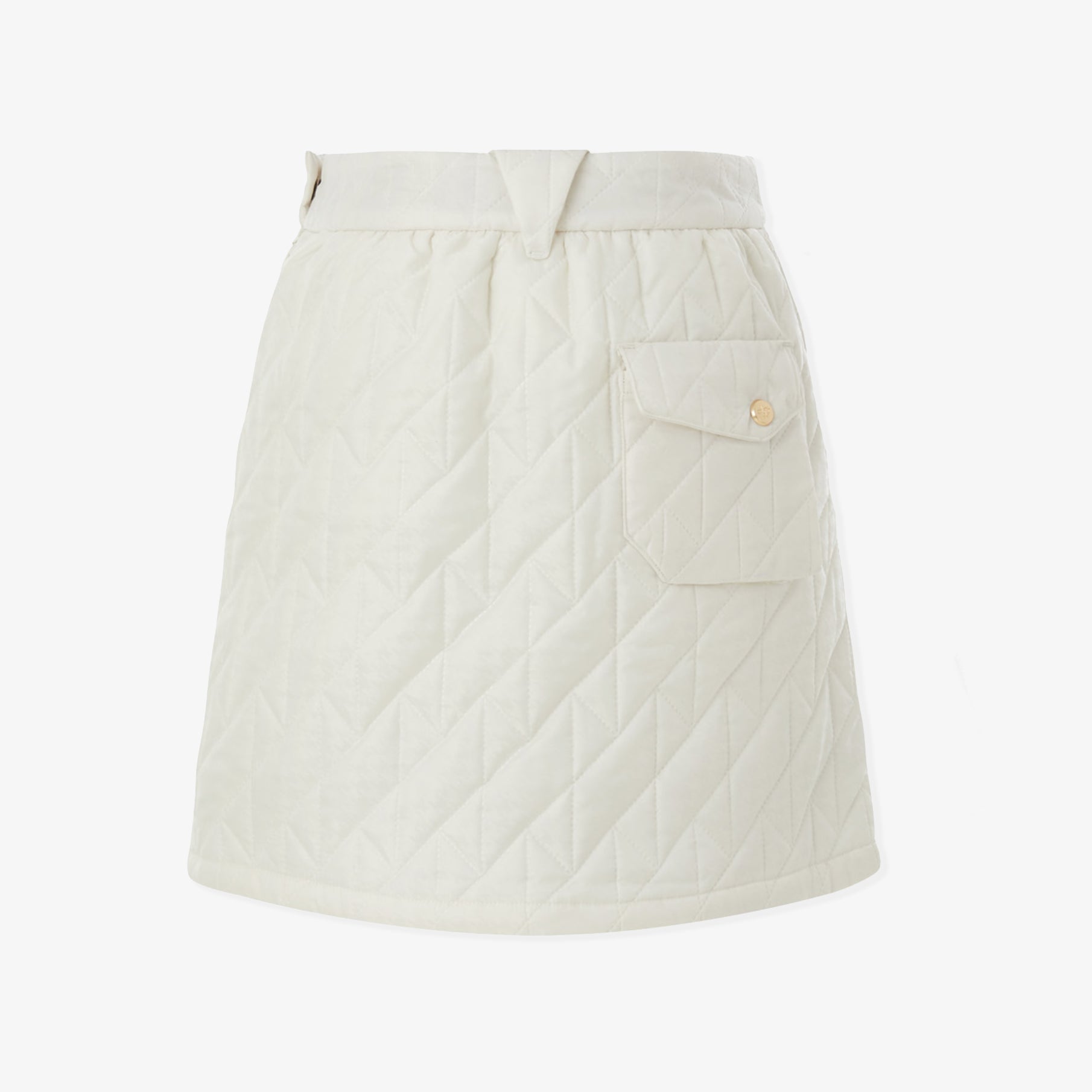 Women's Houndtooth Quilting Skirt - Cream - Erthe Golf