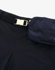 Women's Pleated Bermuda Pants - Navy - Erthe Golf