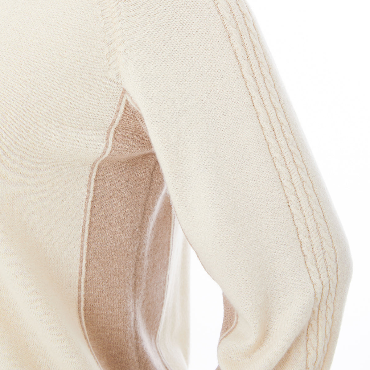 Women's Raglan Color Block Knit - Cream - Erthe Golf