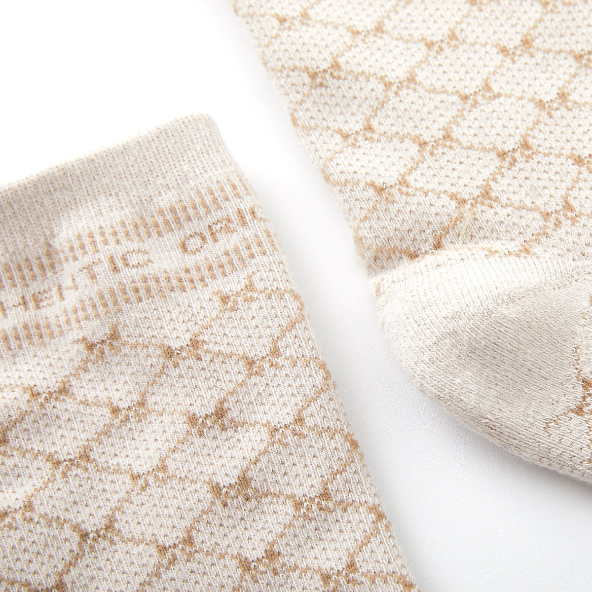 Unisex Jaquard Middle Socks - Beige - Erthe Golf